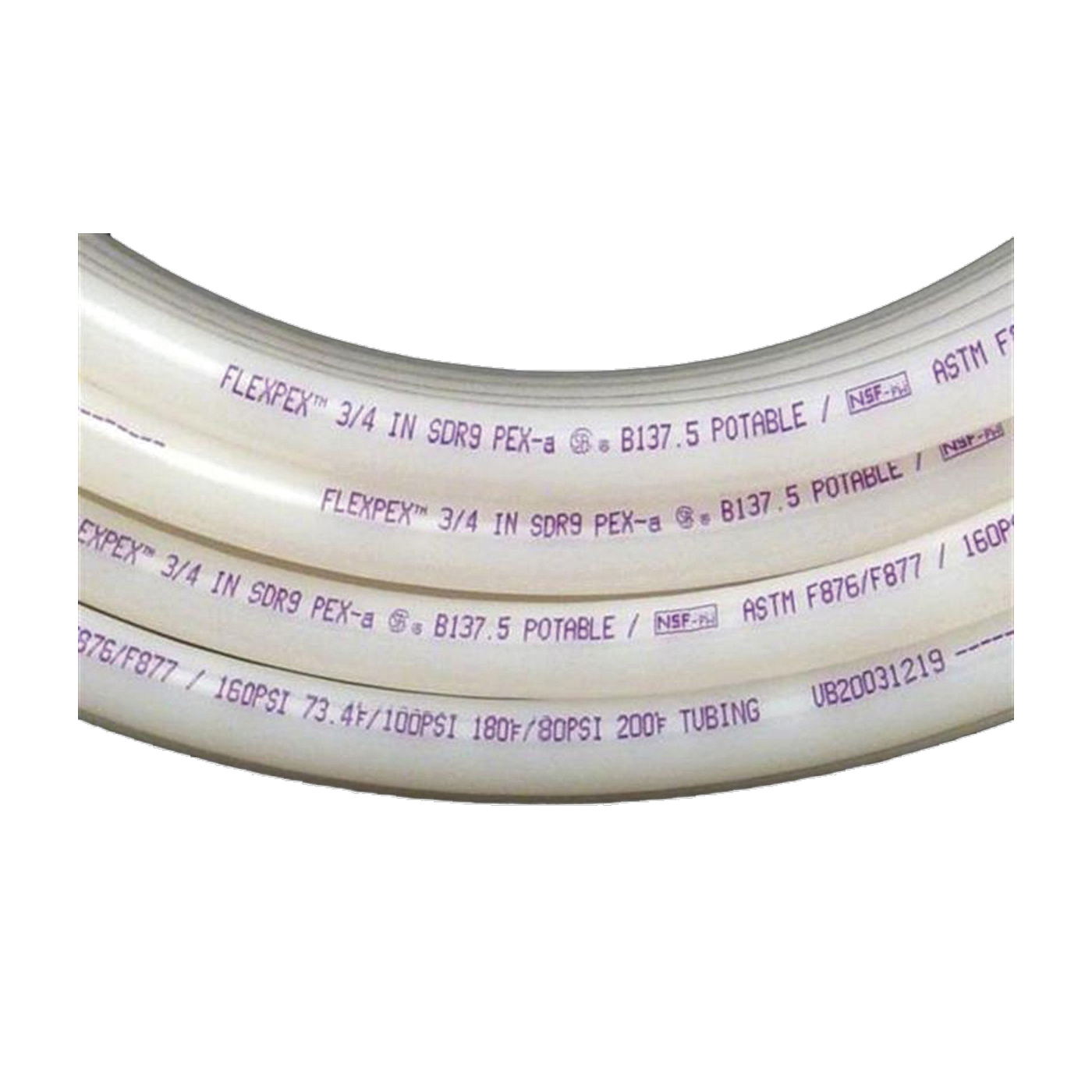 SAFEPEX Pro 16064 PEX-A Pipe Tubing, 3/4 in, Polymer, White, 100 ft L