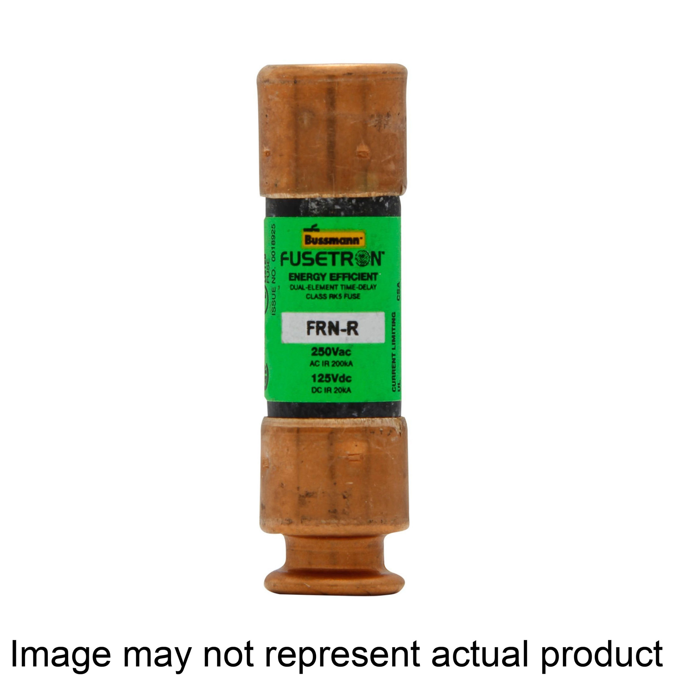 FRN-R Series BP/FRN-R-30 Fuse, 30 A, 250 VAC, 125 VDC, 20, 200 kA Interrupt, Fiberglass Body, RK5