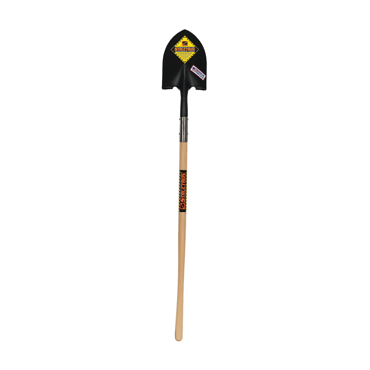 49330 Shovel, 9-1/2 in W Blade, 14 ga Gauge, Steel Blade, Hardwood Handle, Long Handle, 48 in L Handle
