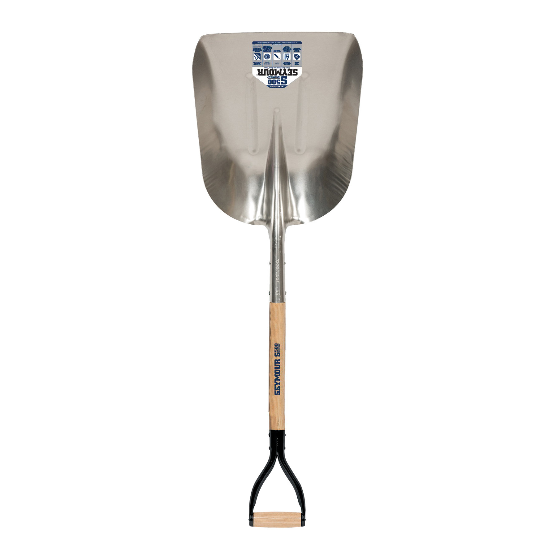49265 Grain Scoop, 15-1/4 in W Blade, 19 in L Blade, Aluminum Blade, Hardwood Handle, D Grip Handle, 46 in OAL