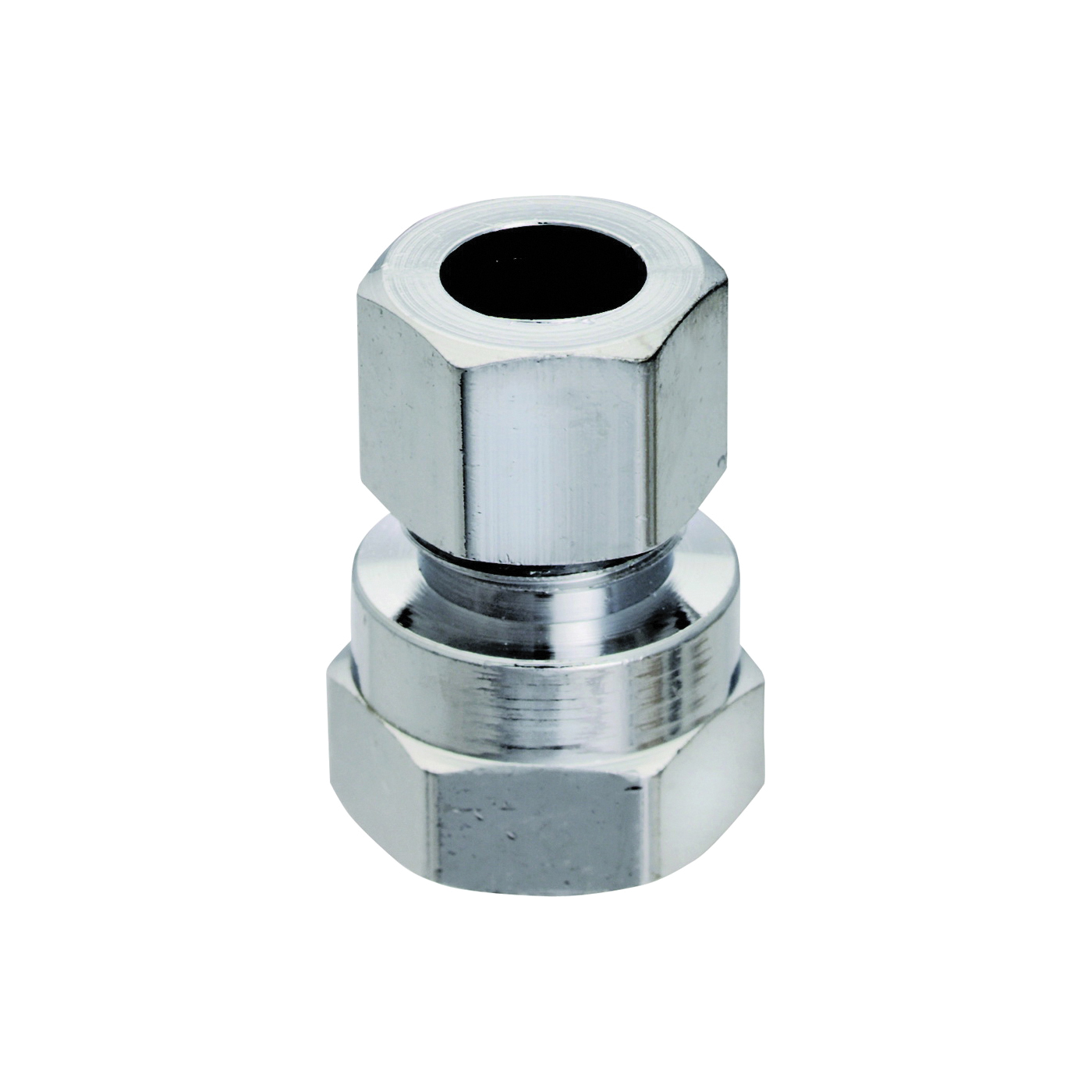 PP20073LF Straight Adapter, 1/2 x 3/8 in, FIP x Compression, Chrome-Plated