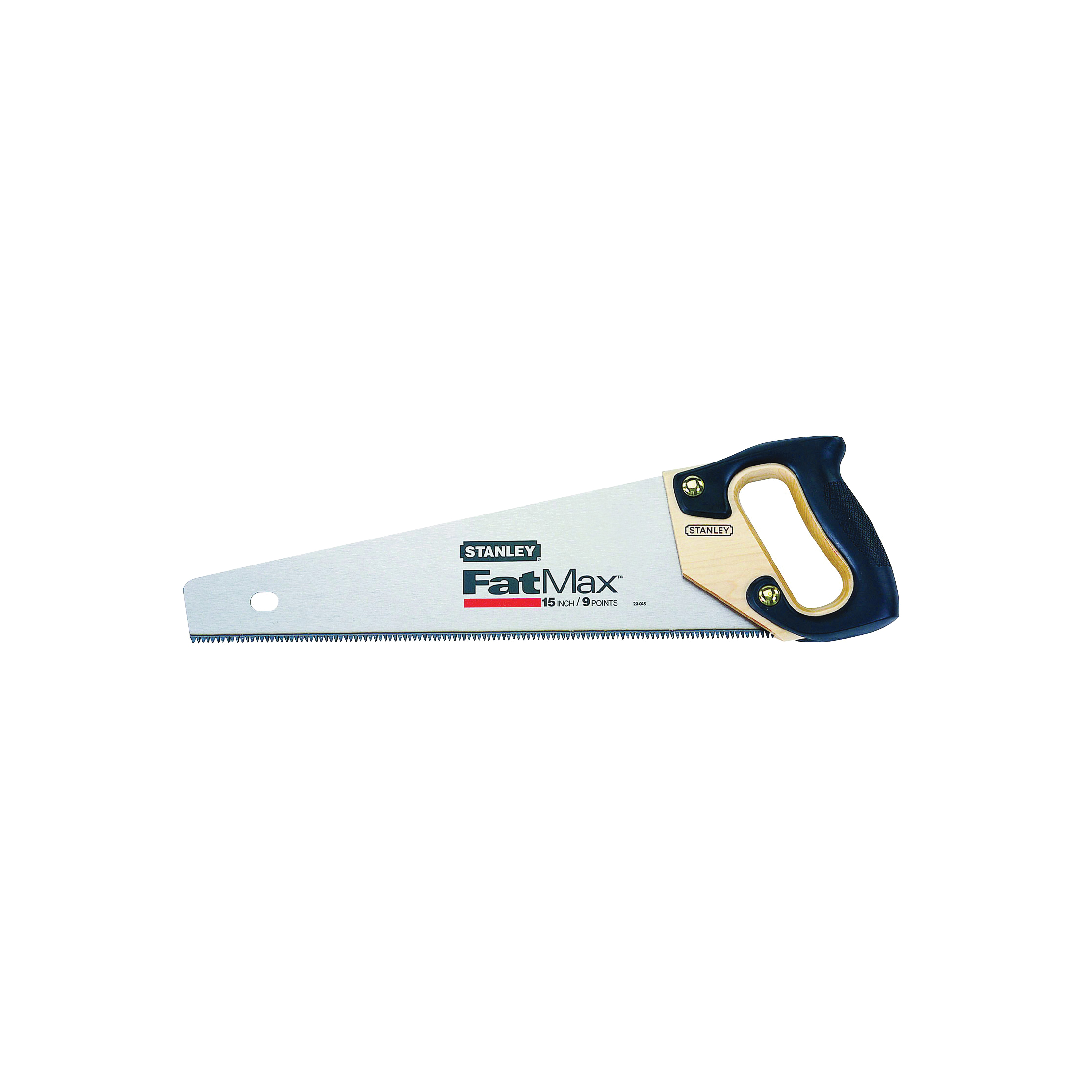20-045 Handsaw, 15 in L Blade, 8 TPI, Carbon Steel Blade, Ergonomic Handle, Rubber/Wood Handle