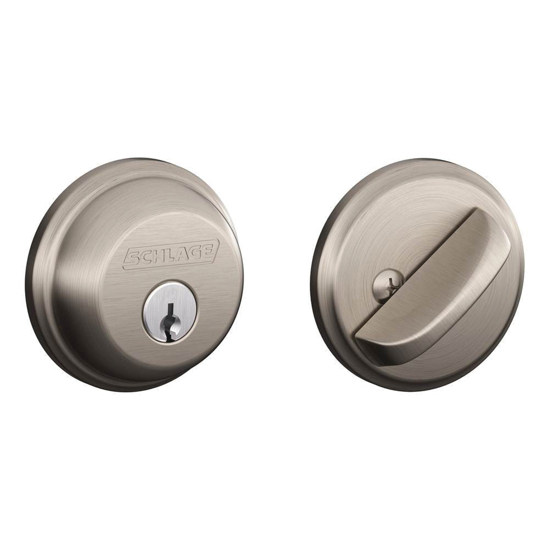 B60NV619 KA4 Deadbolt, 1 Grade, Metal, Satin Nickel, 2-3/8 to 2-3/4 in Backset, C, SC1 Keyway