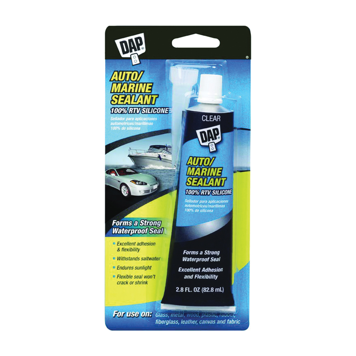 7079800756 Auto/Marine Sealant, Clear, 2.8 oz Tube