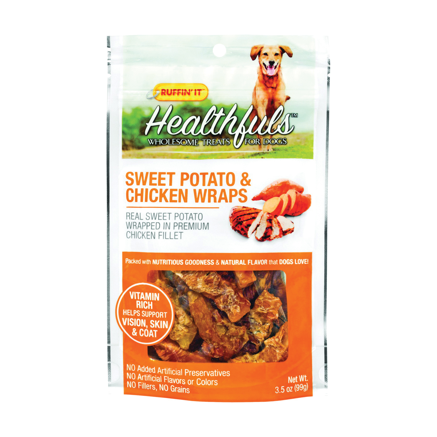 08316 Wholesome Dog Treat, Sweet Potato & Chicken Wraps, 3.5 oz