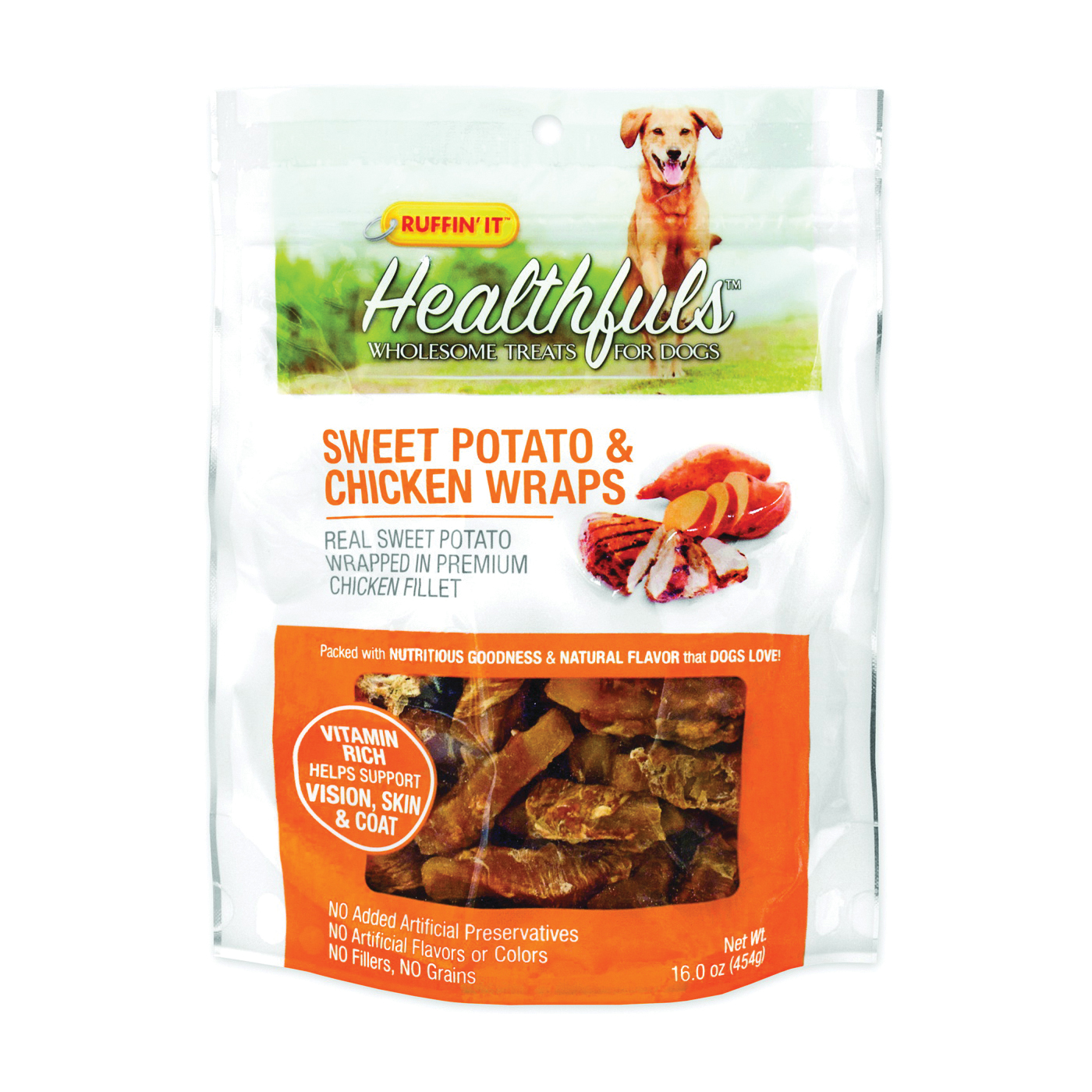 08314 Wholesome Dog Treat, Sweet Potato & Chicken Wraps, 16 oz