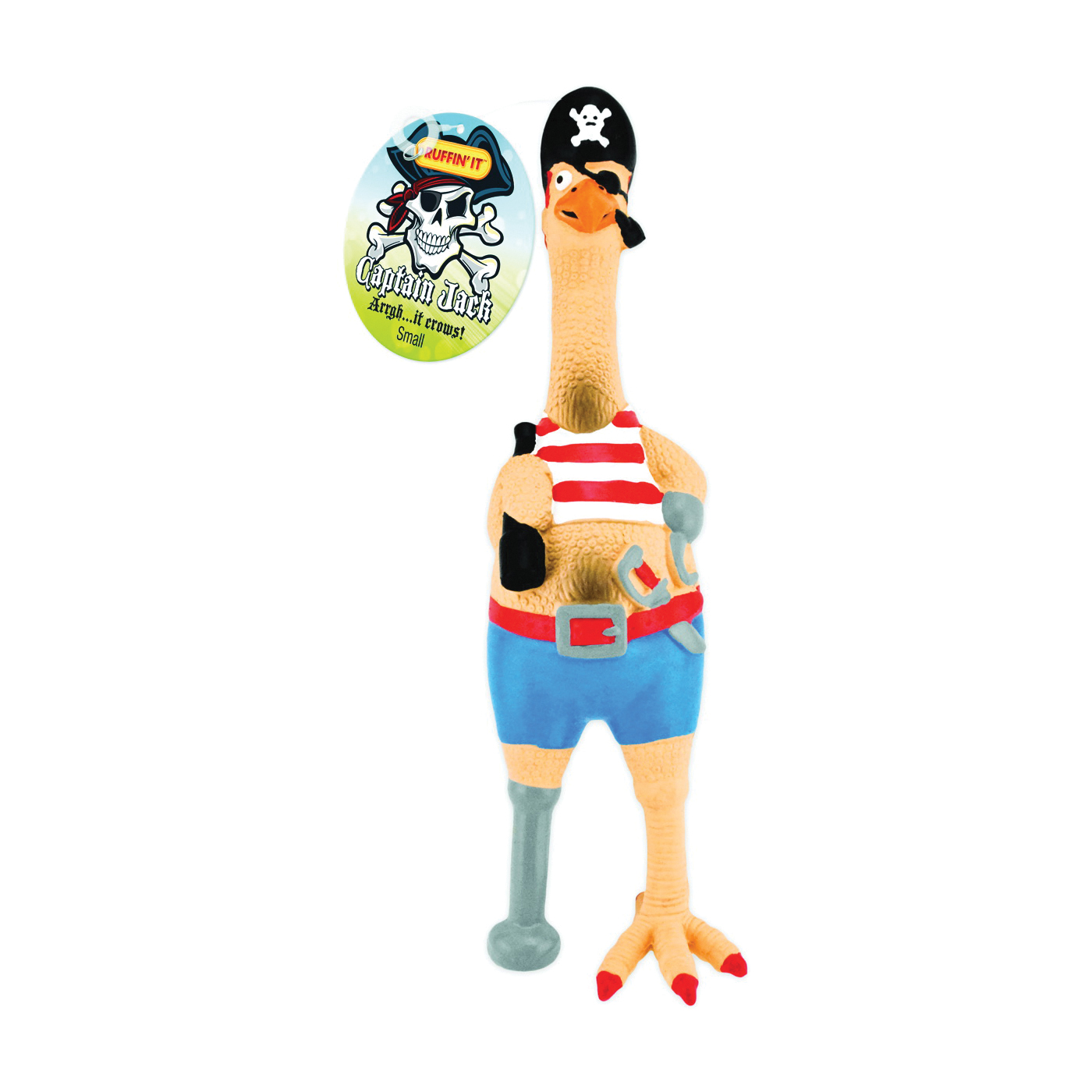 80528-1 Dog Toy, S, Captain Jack Chicken, Rubber