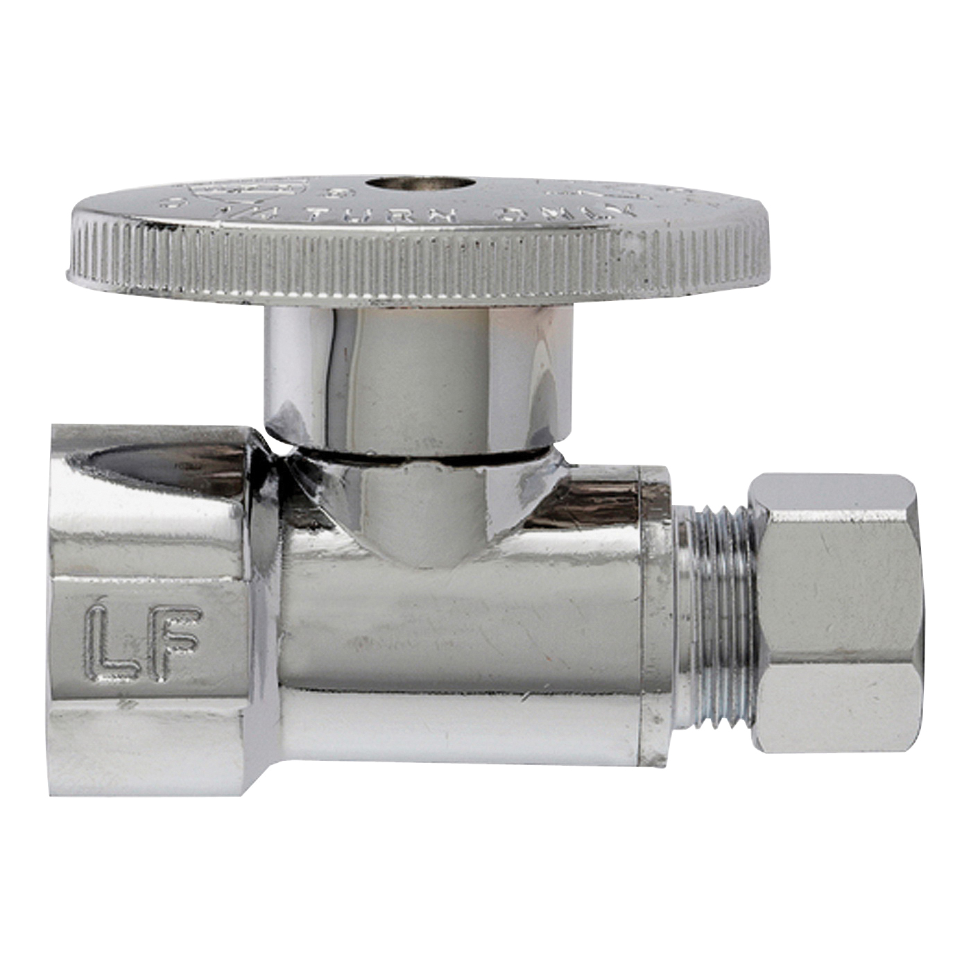 PP20053LF Shut-Off Valve, Straight Valve, 1/2 x 3/8 in Connection, FIP x Compression, 125 psi Pressure, Brass Body