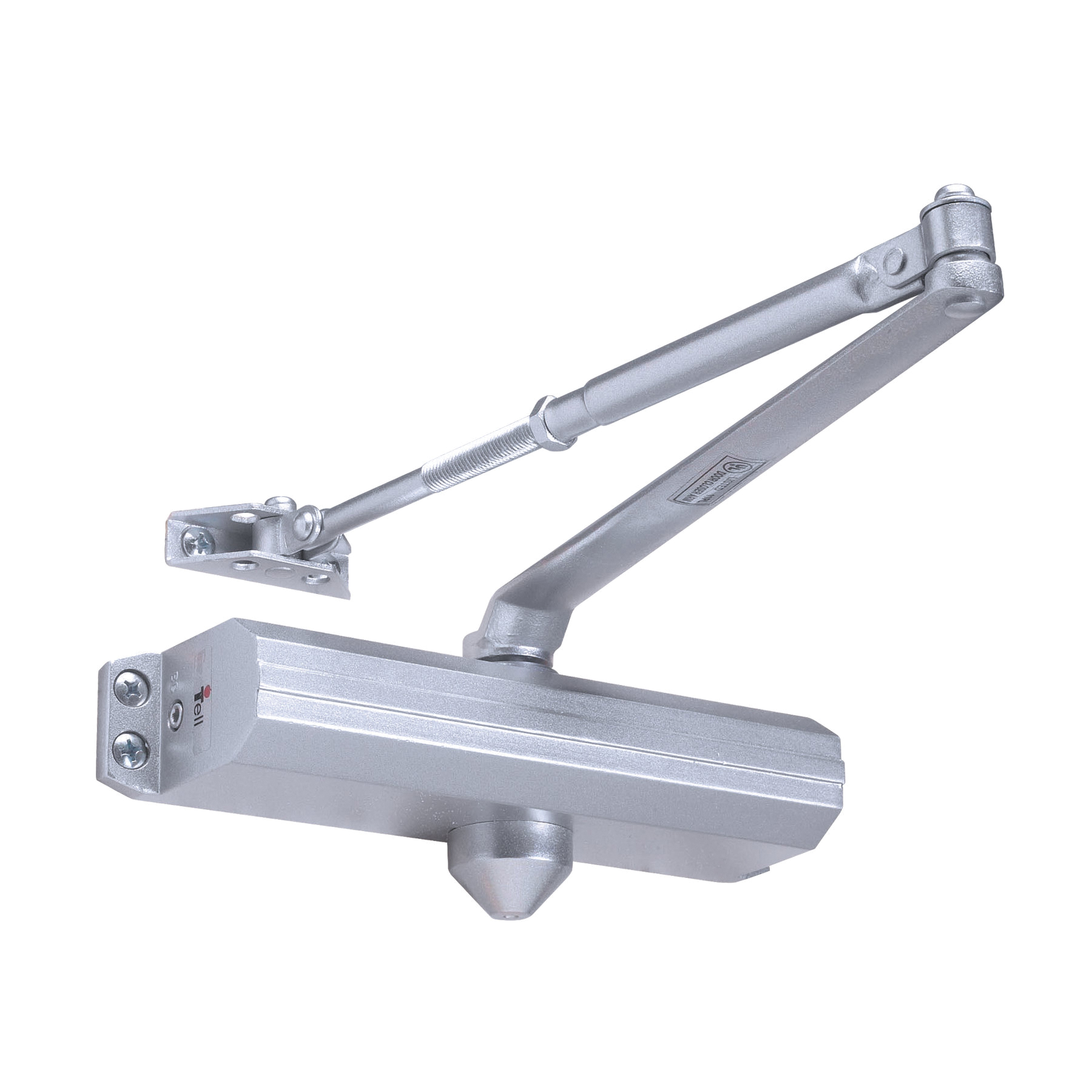 DC100018 Door Closer, #1 to 4 Spring, Aluminum, Silver