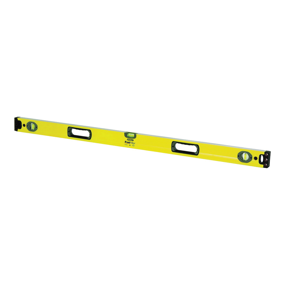 43-548 Box Beam Level, 48 in L, 3-Vial, 2-Hang Hole, Non-Magnetic, Aluminum, Yellow