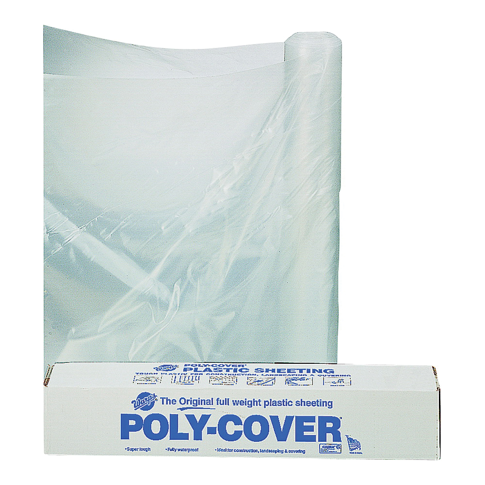 6X10-C Poly Film, 100 ft L, 10 ft W, 6 mil Thick, White Haze