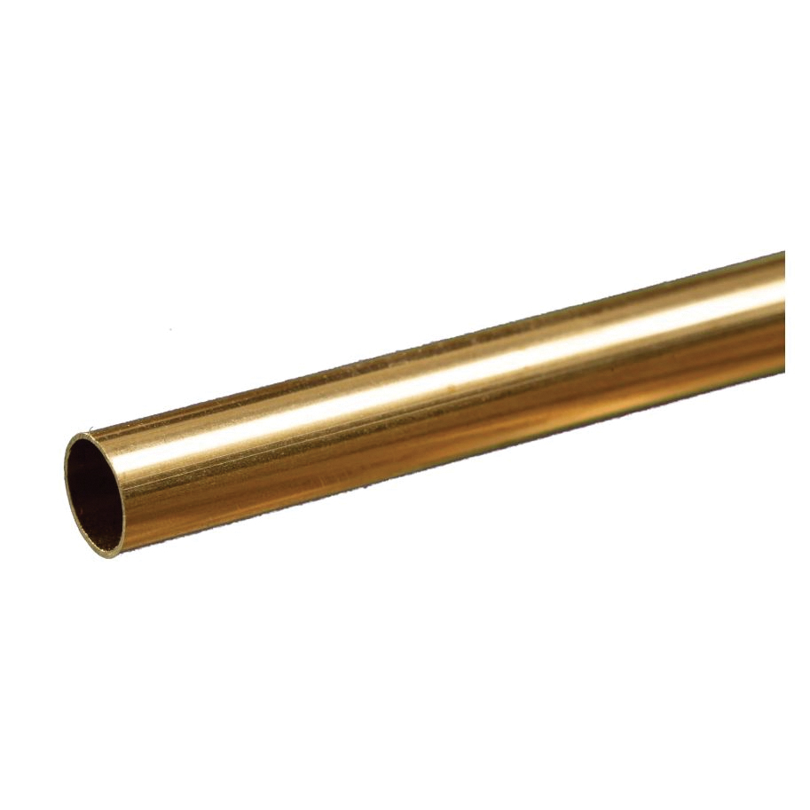 8134 Decorative Tube, Round, 12 in L, 11/32 in Dia, 0.014 in Wall, Brass