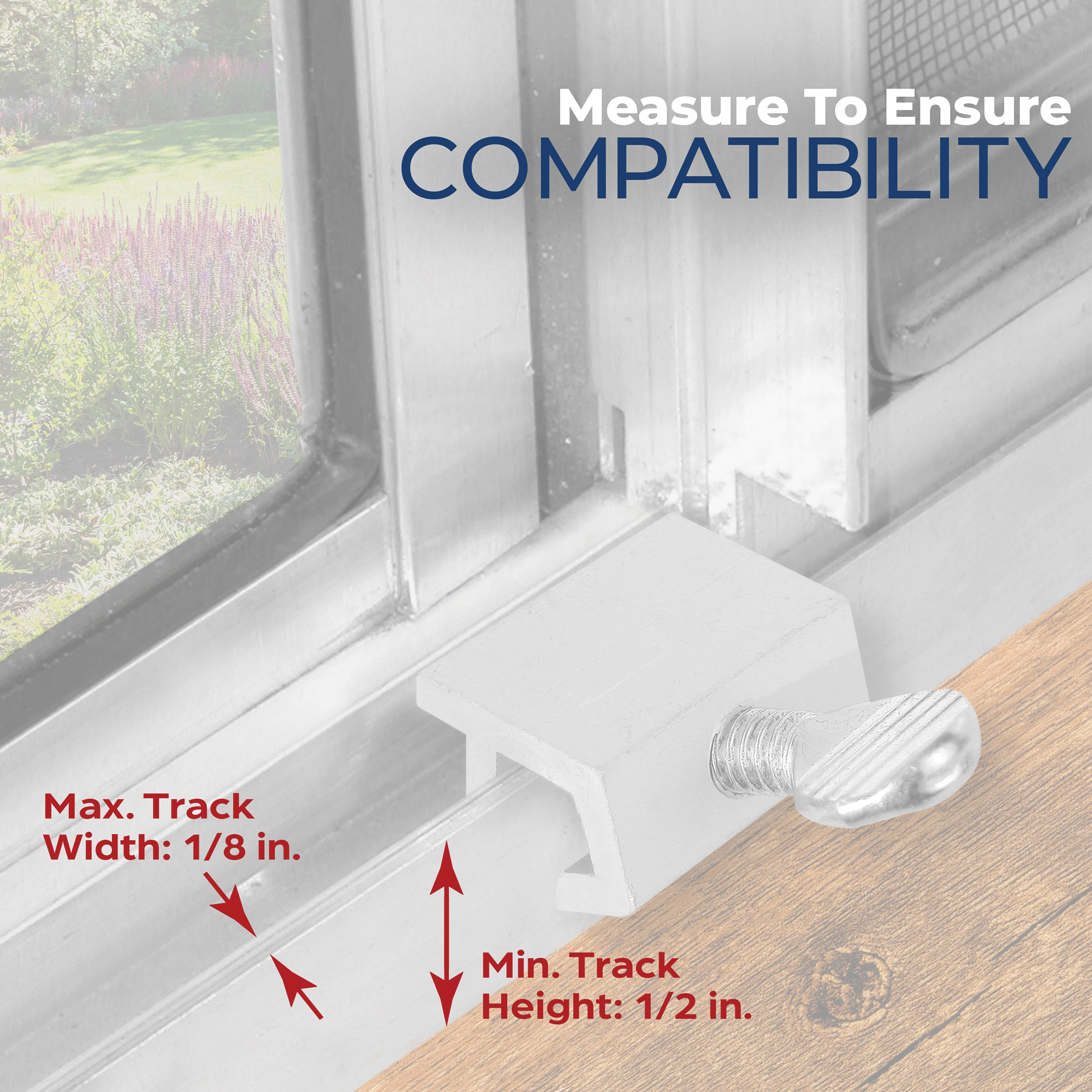 Prime-Line U 9982 Sliding Window Lock, 29/64 in H x 1 in W Backplate, 1-5/16 in L Handle, Aluminum, Painted - 2