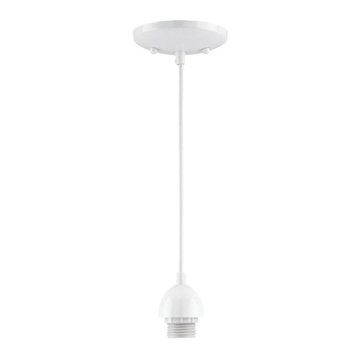7028600 Mini Pendant Light Fixture, 60 W, 1-Lamp, Incandescent Lamp, White Fixture