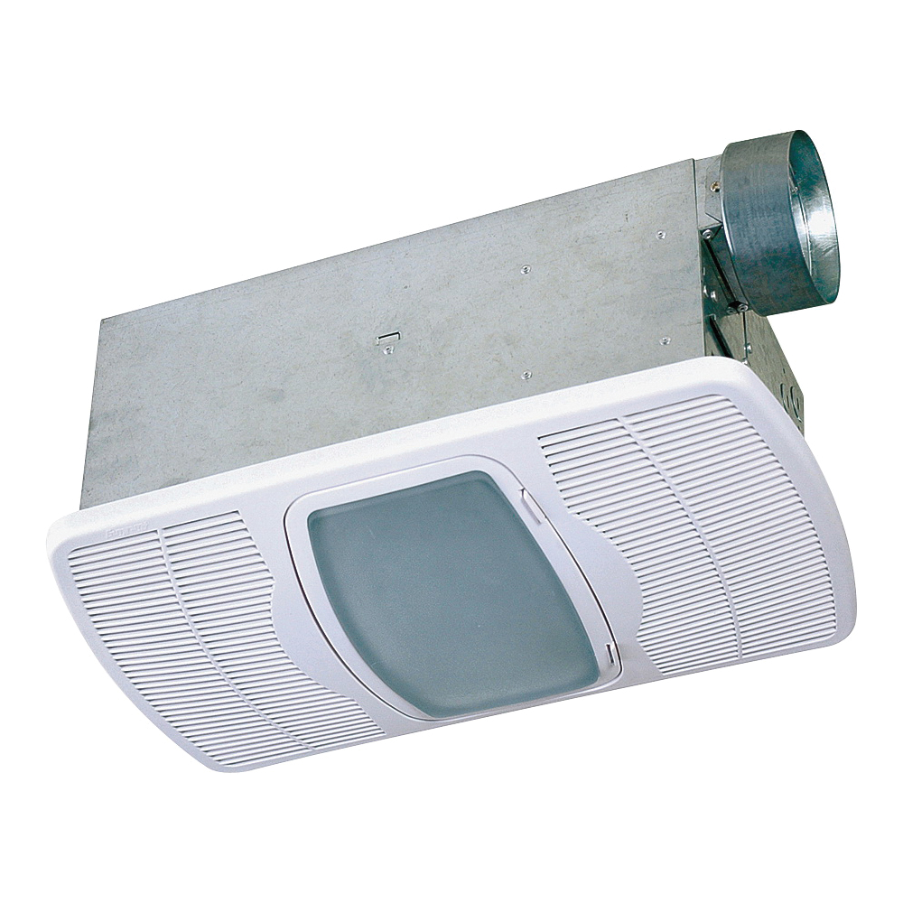 AK55L Exhaust Fan, 0.3 A, 120 V, 70 cfm Air, 5 sones, Incandescent, LED Lamp, 4 in Duct, White