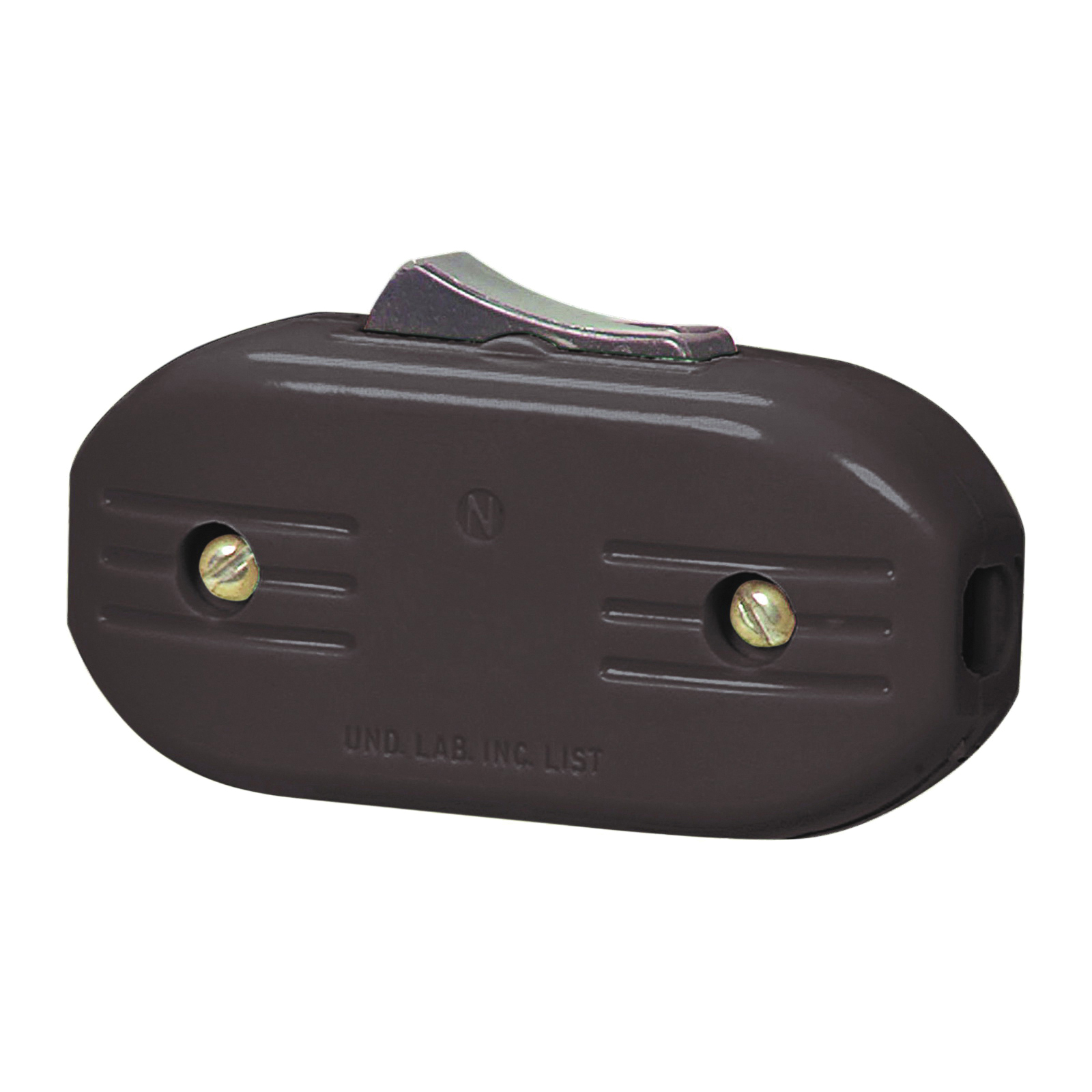 Wiring Devices BP933B Cord Switch, 3 A, 120 V, Screw Terminal, Brown