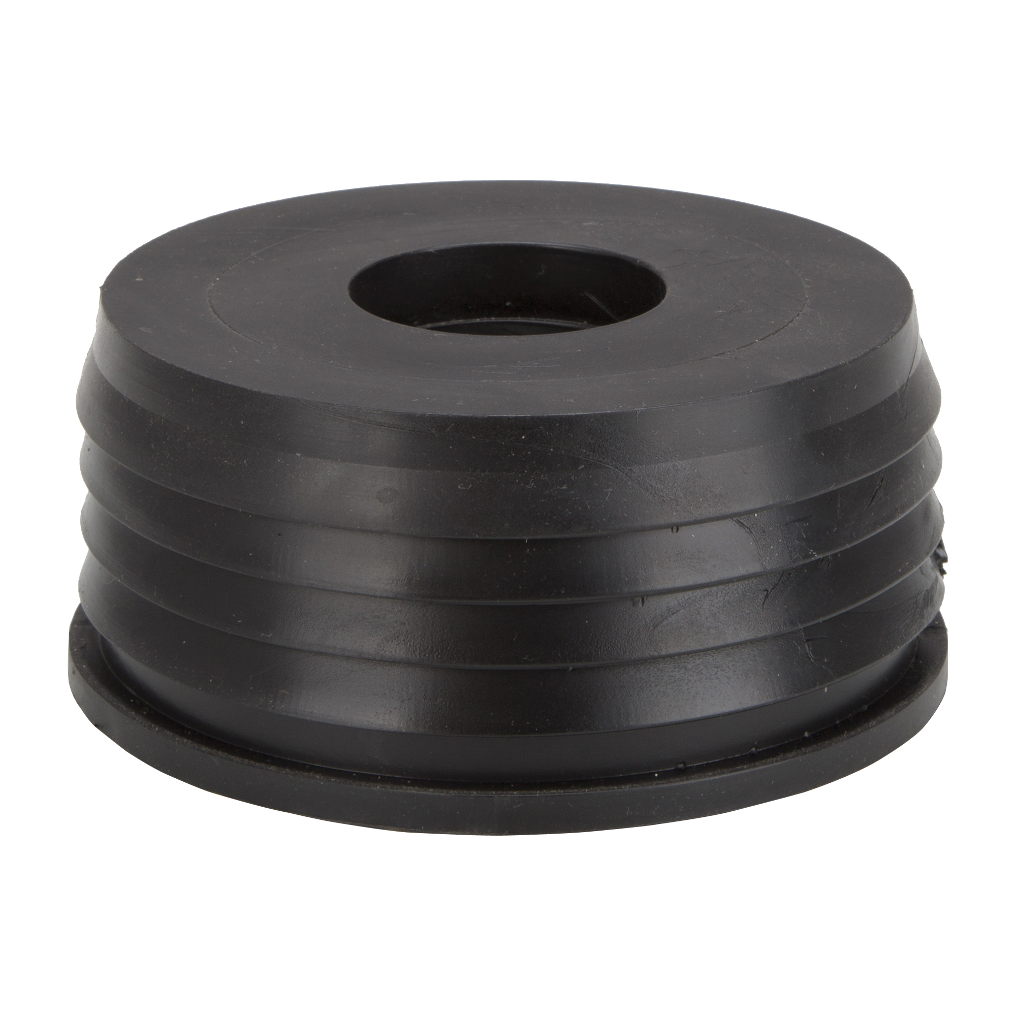 44U-139 Hub Donut, 4 x 1-1/2 in, Rubber/Stainless Steel, Black