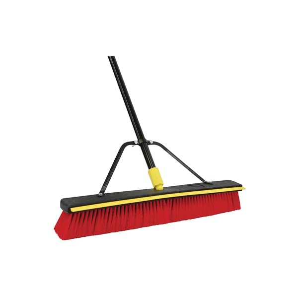 00635SU Push Broom, 24 in Sweep Face, Poly Fiber Bristle, Steel Handle