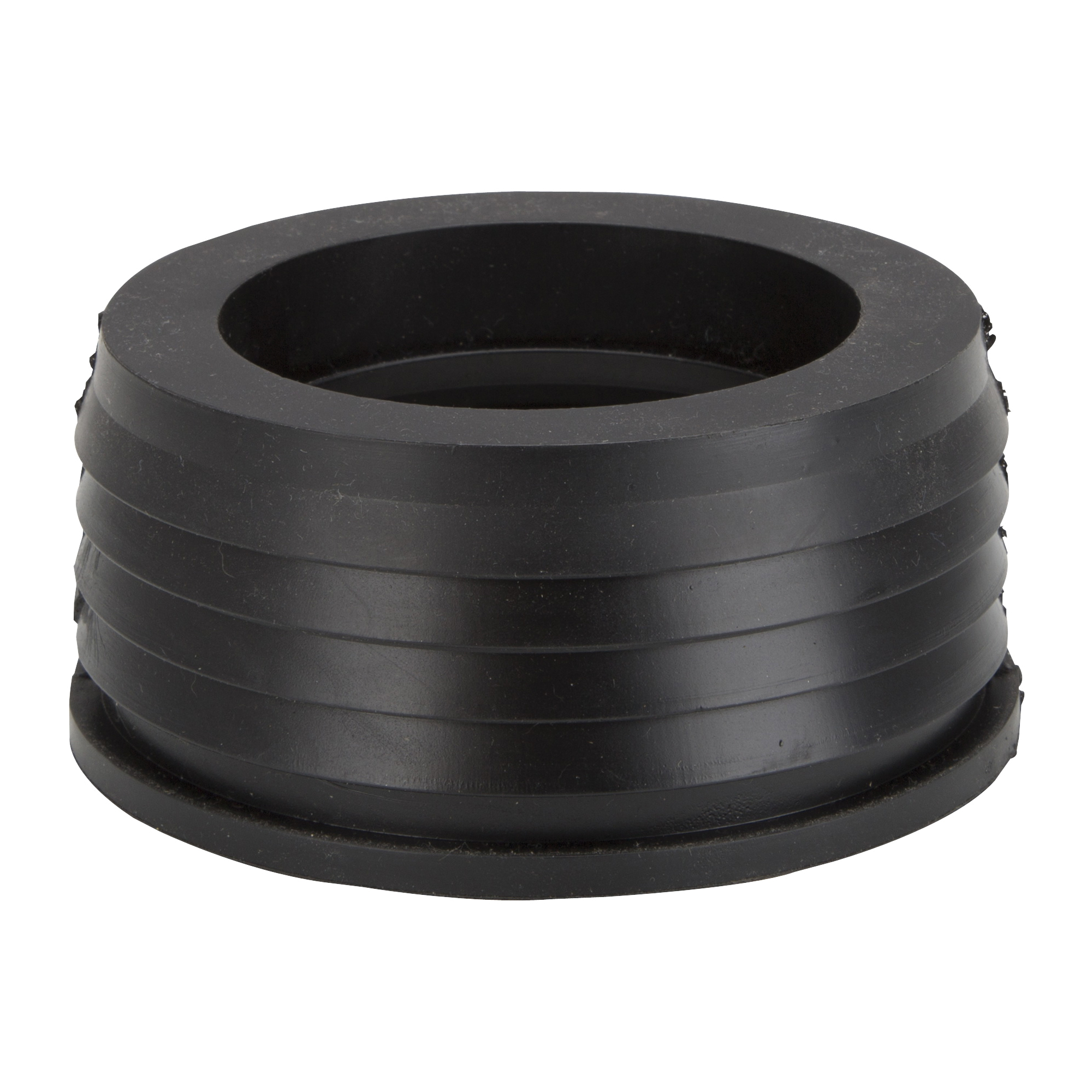 44U-305 Hub Donut, 4 x 3 in, Rubber/Stainless Steel, Black