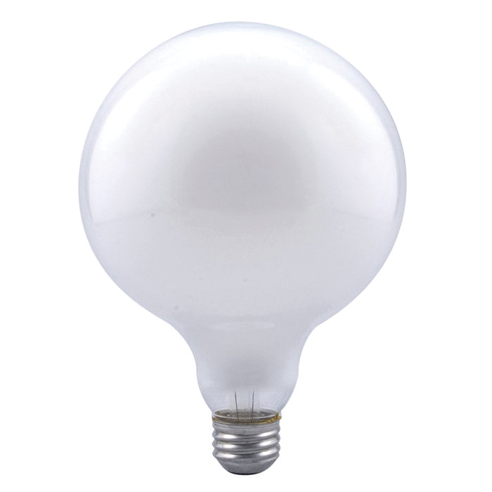 15792 Incandescent Lamp, 60 W, G40 Lamp, Medium E26 Lamp Base, 490 Lumens, 5000 K Color Temp