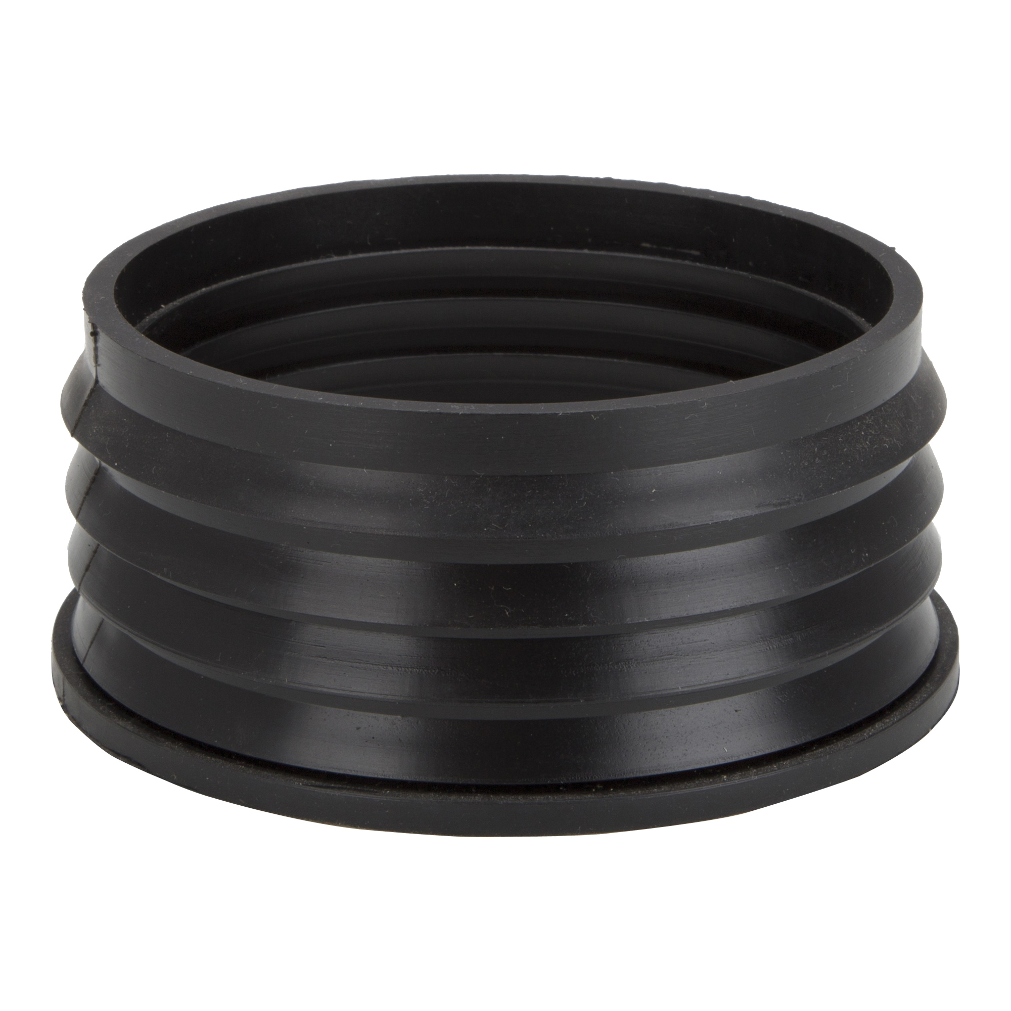 44U-405 Hub Donut, 4 x 4 in, Rubber/Stainless Steel, Black