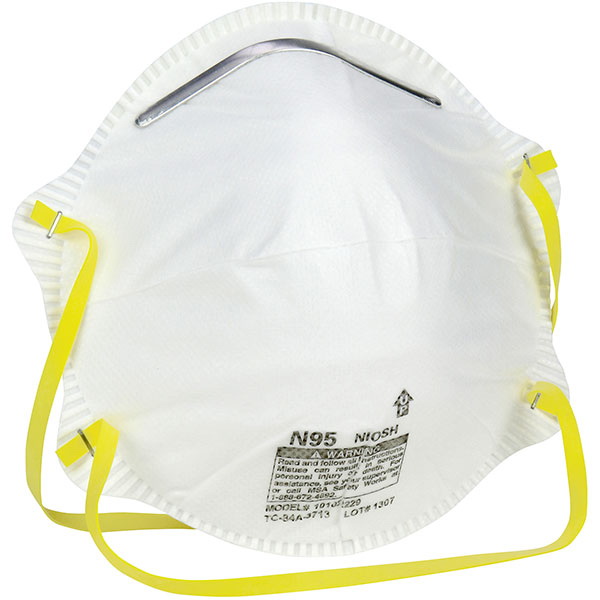 10102481 Disposable Dust Respirator, One-Size Mask, N95 Filter Class, 95 % Filter Efficiency, White