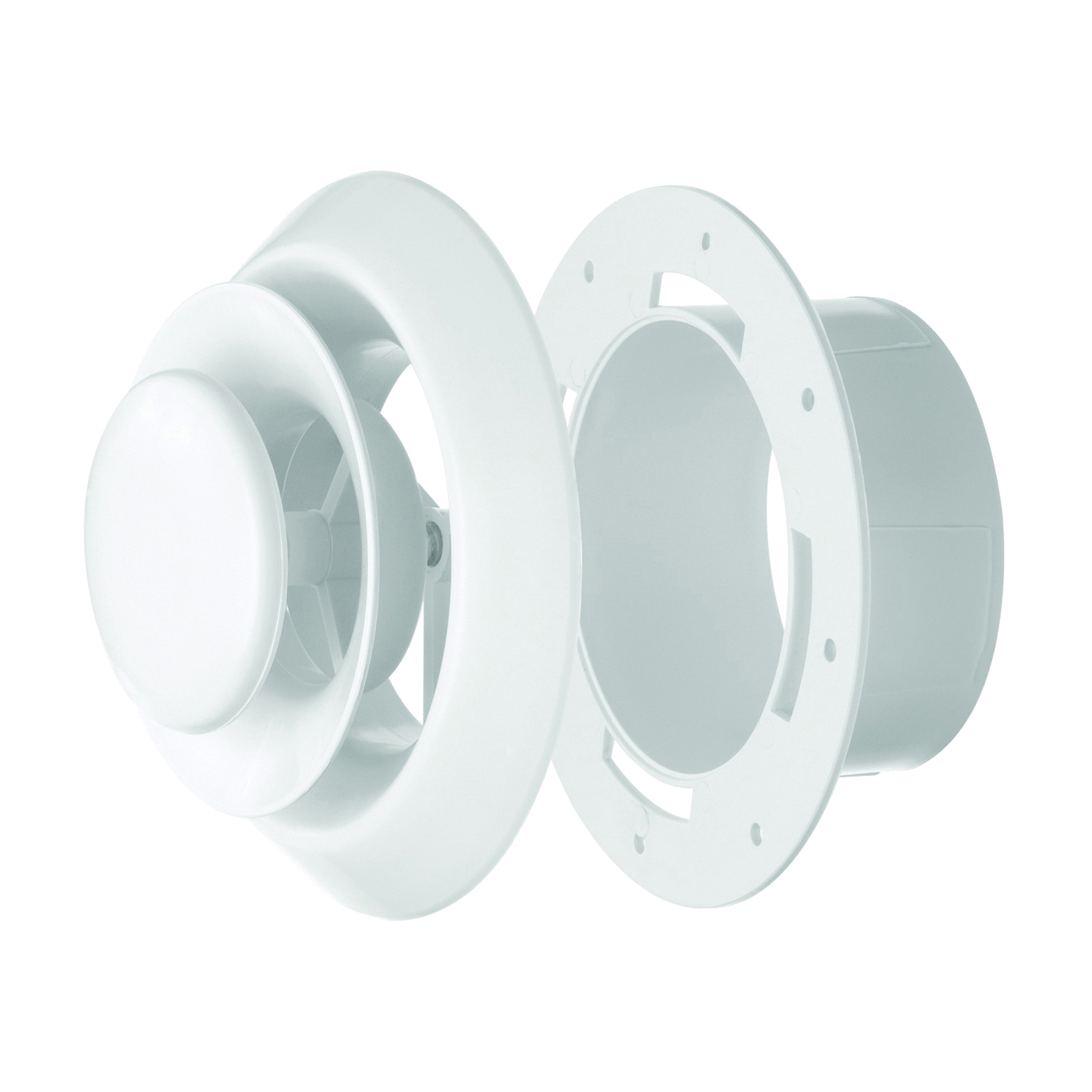 DR-06 Premium Air Diffuser with Collar, Steel, White