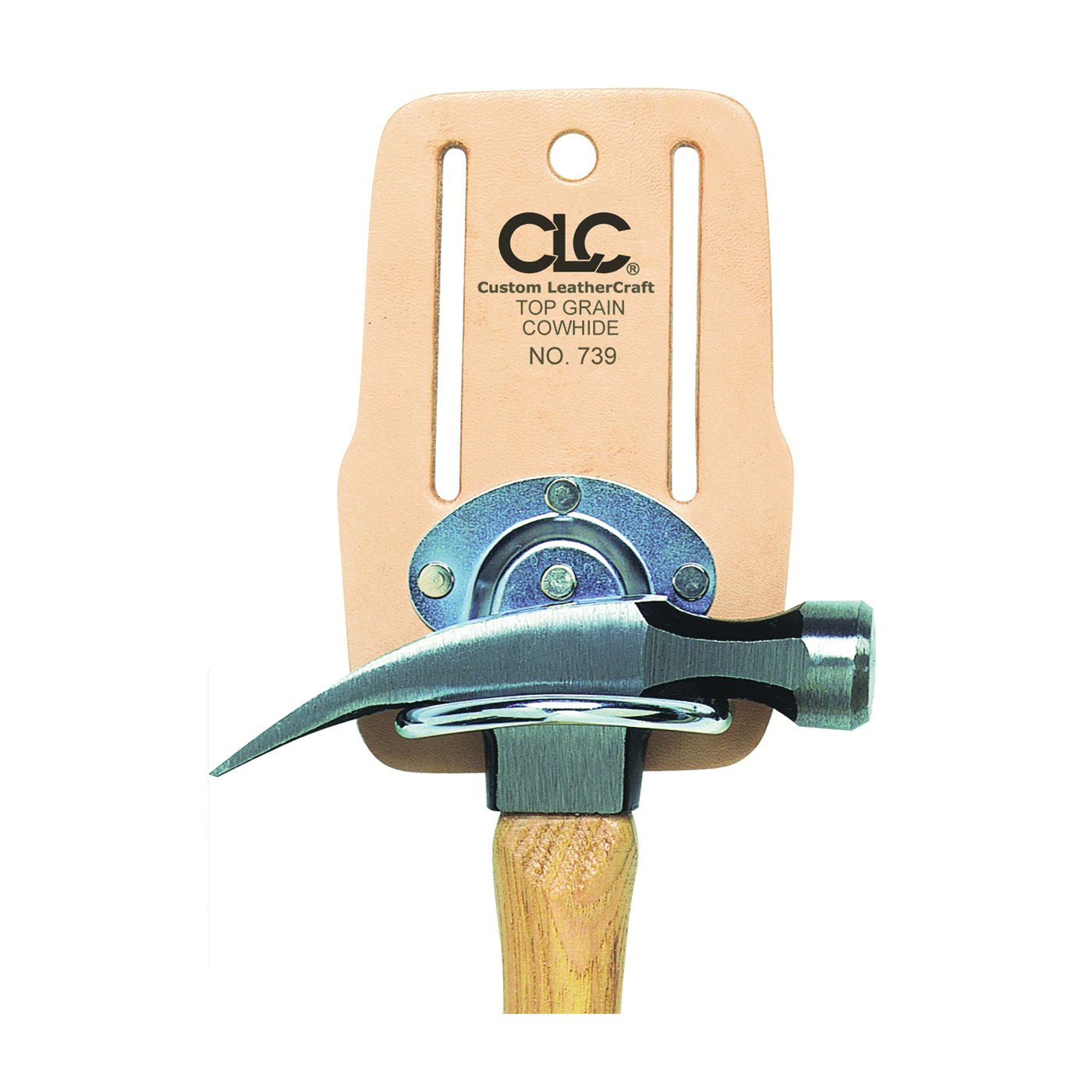 739 Swinging Hammer Holder, Leather/Steel, Tan, 4 in W