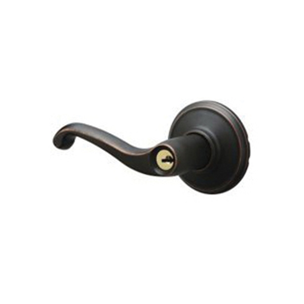 Schlage F Series F51A V FLA 716 Entry Lever, Mechanical Lock, Aged Bronze, Metal, Residential, 2 Grade