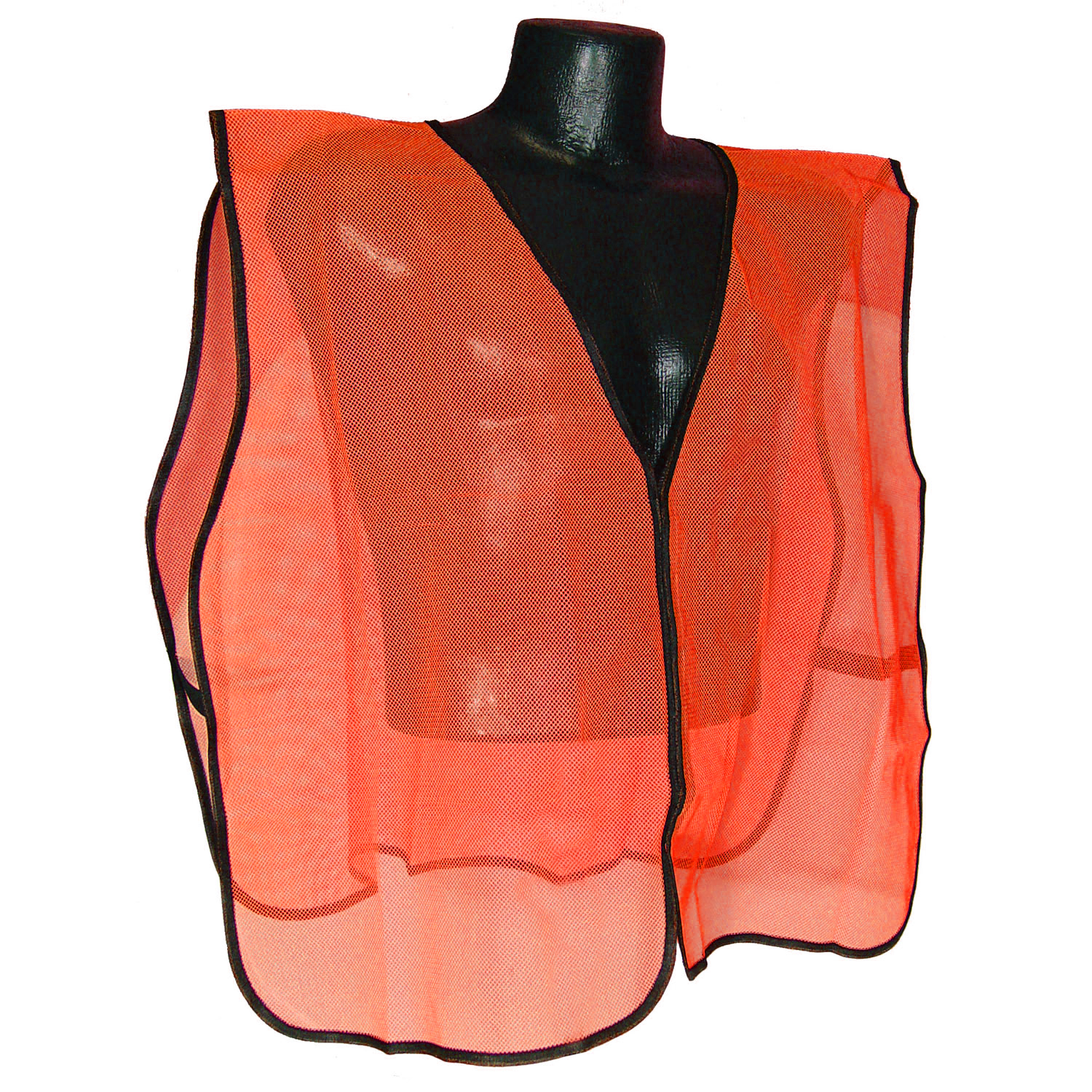 SVO Safety Vest, One-Size, Polyester, High-Visibility Orange, Hook and Loop
