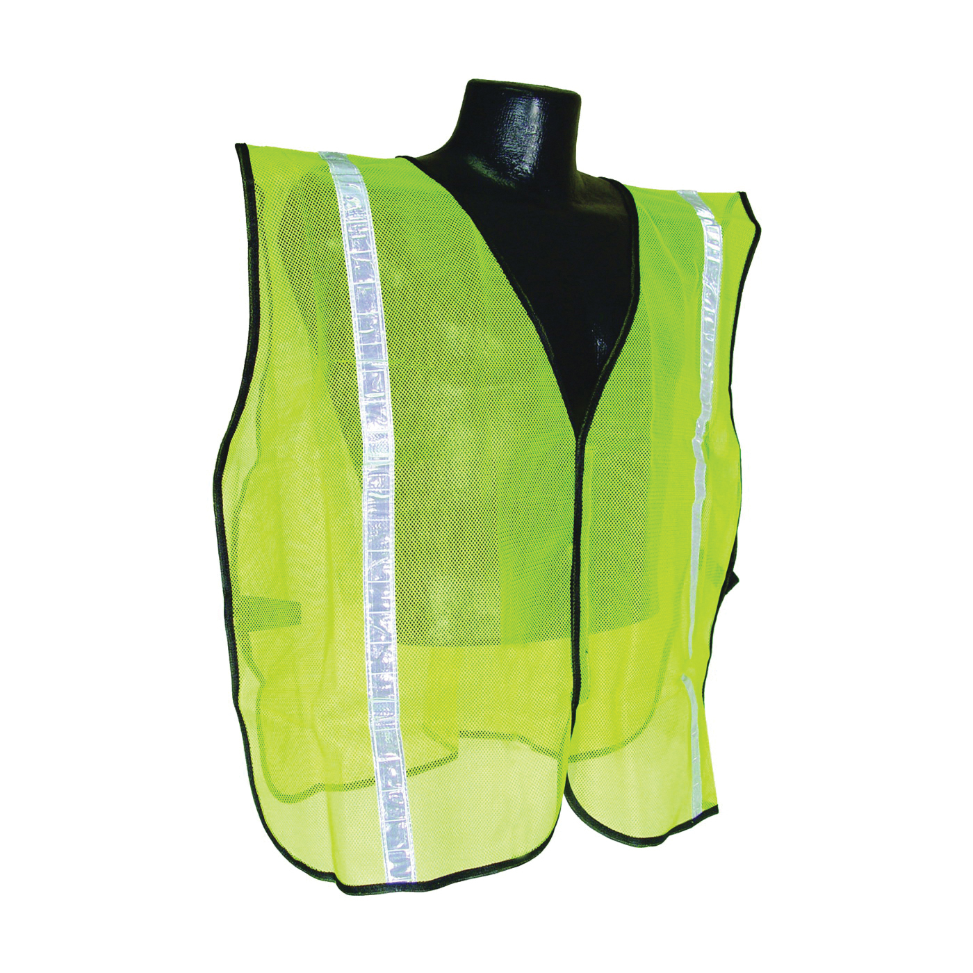 SVG1 Non-Rated Safety Vest, 2X-5X, Polyester, Green/Silver, Hook and Loop