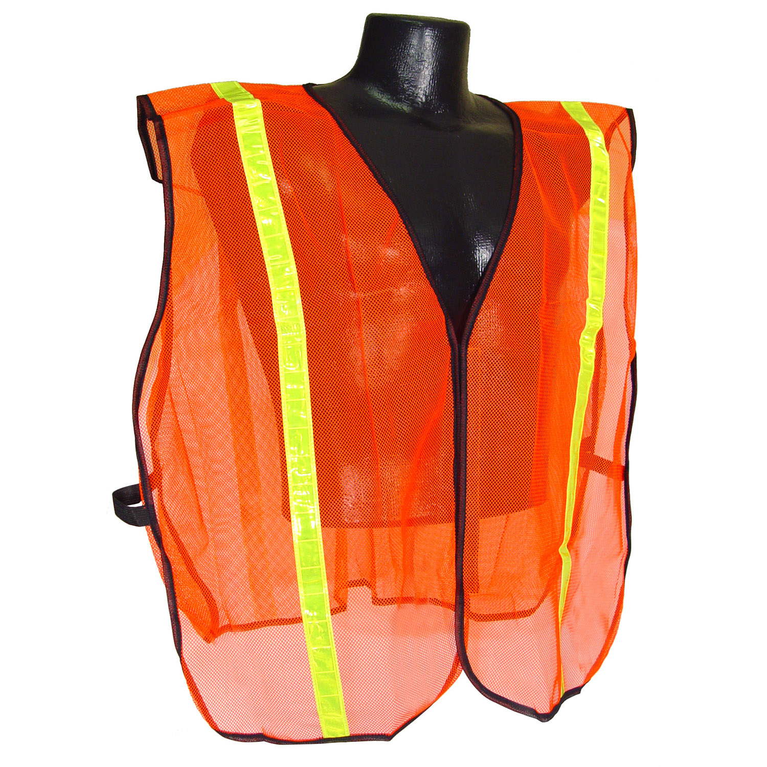 SVO1 Safety Vest with 1 in Tape, 2XL to 5XL, Polyester, High-Visibility Orange, Hook and Loop