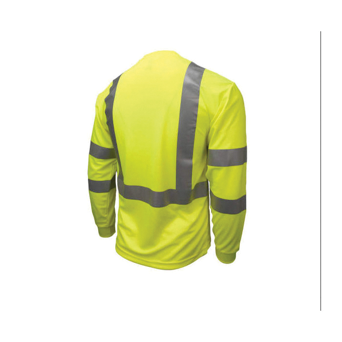 Radians ST21-3PGS-2X Lightweight, Pullover Safety T-Shirt, 2XL, Polyester, High-Visibility Green, Long Sleeve, Regular - 2