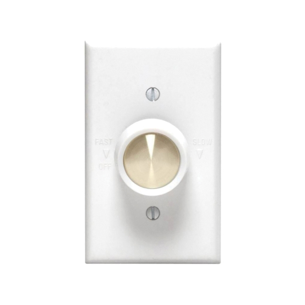 Leviton C24-06616-00W Fan Control Switch, 5 A, 120 V, Rotary Actuator, White - 1