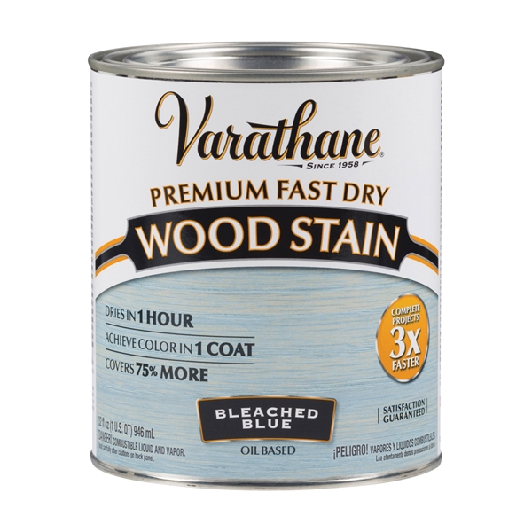 297425 Wood Stain, Translucent, Bleached Blue, Liquid, 1 qt, Can