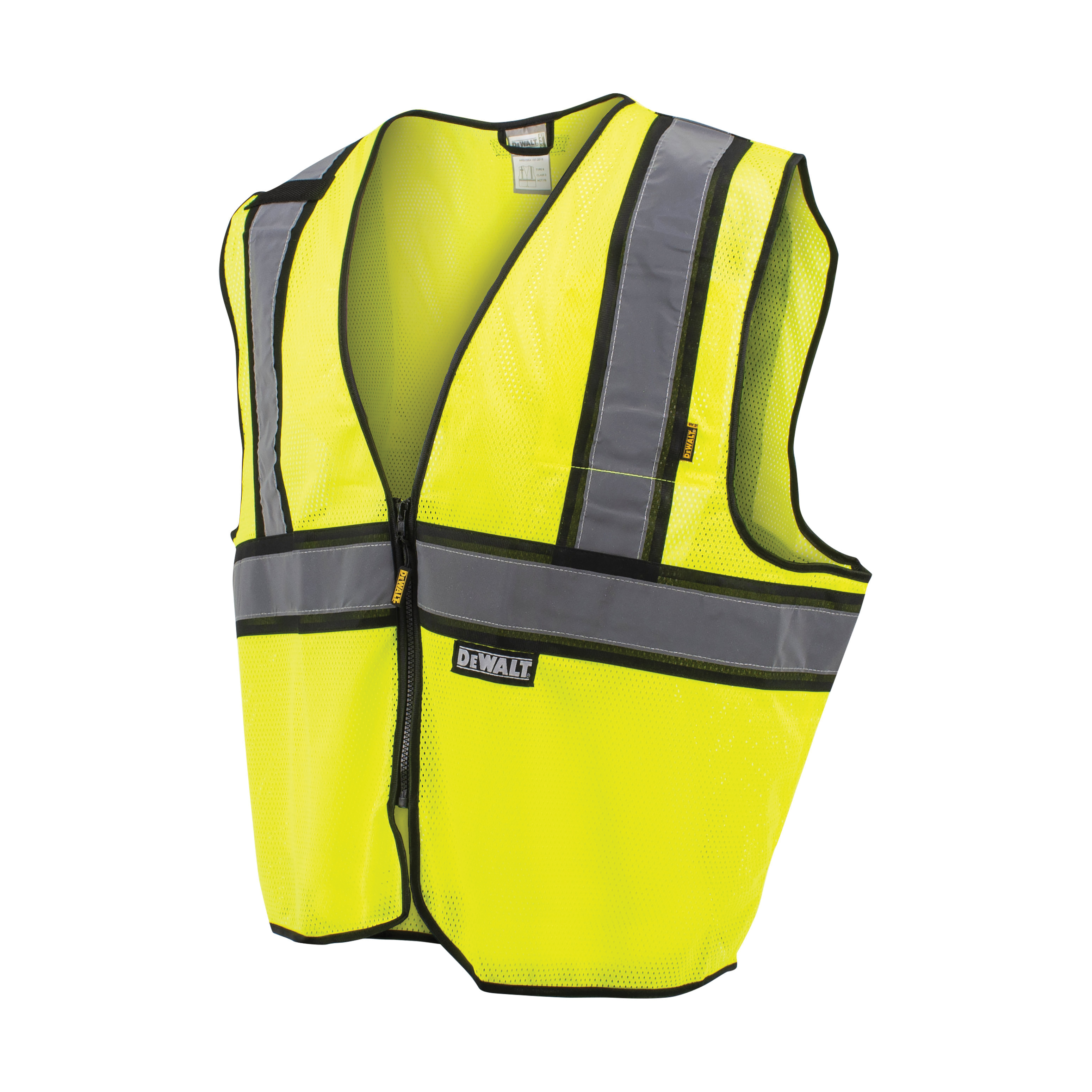 DSV221-L Economical Safety Vest, L, Polyester, High-Visibility Green, Zipper