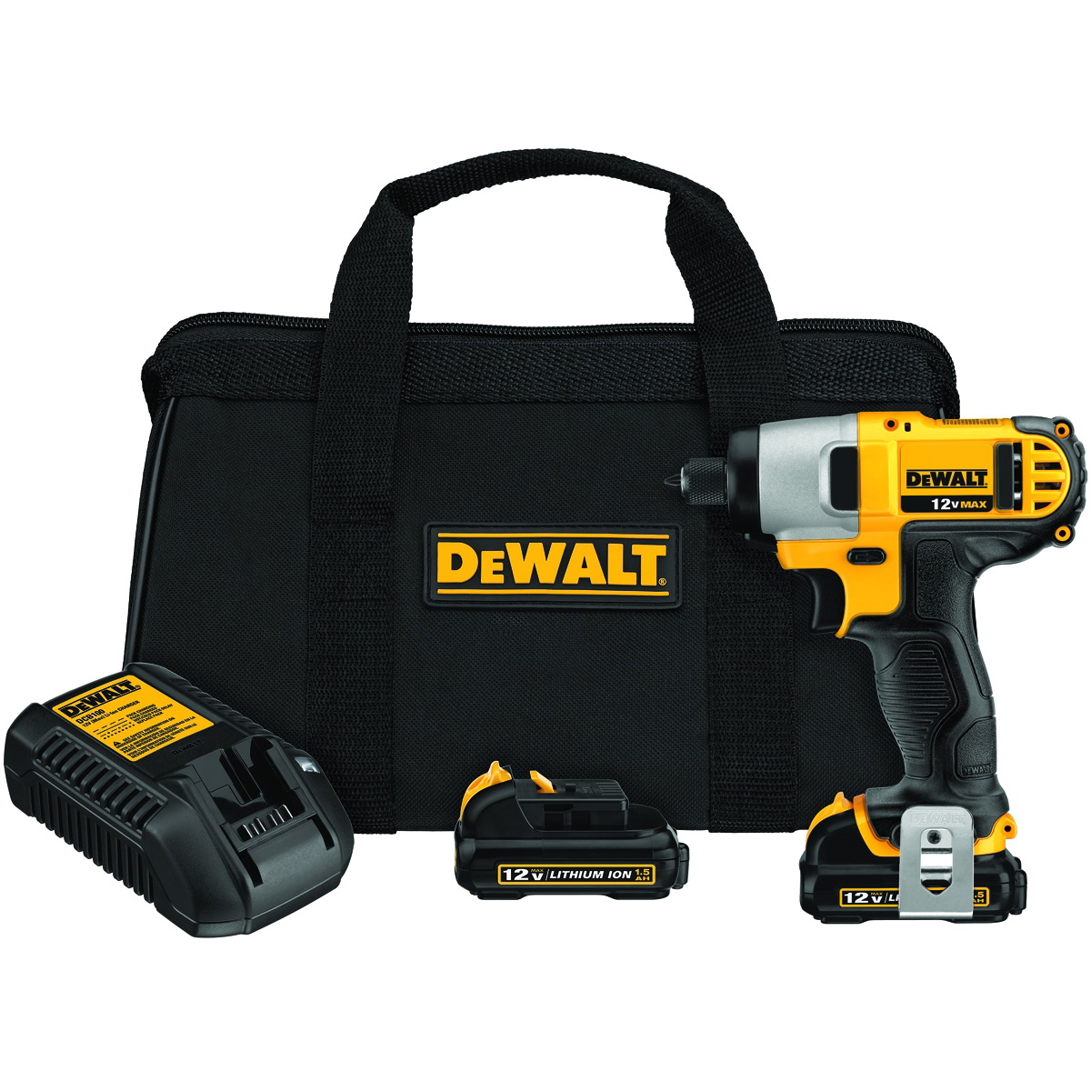 DEWALT DCF815S2 Impact Driver Kit, Battery Included, 12 V, 1.3 Ah, 1/4 in Drive, Hex Drive, 3400 ipm, 2450 rpm Speed