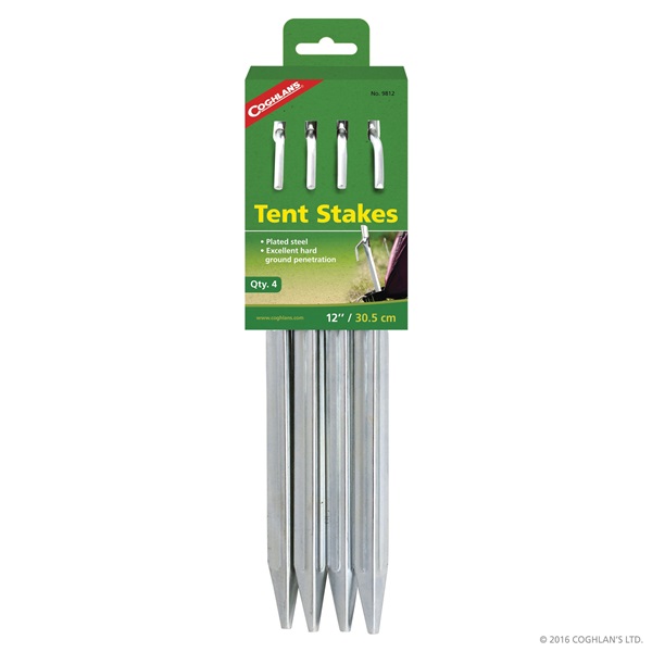 Coghlan's 9812 Tent Stake, 12 in L, Steel - 1