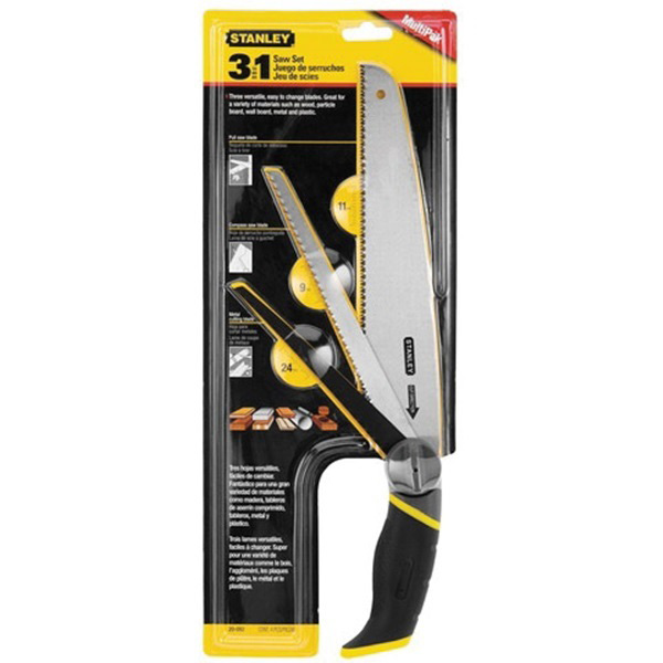 STANLEY 20-092 3-in-1 Saw Set, 6, 8, 10 in L Blade, Ergonomic Handle, Plastic Handle - 2