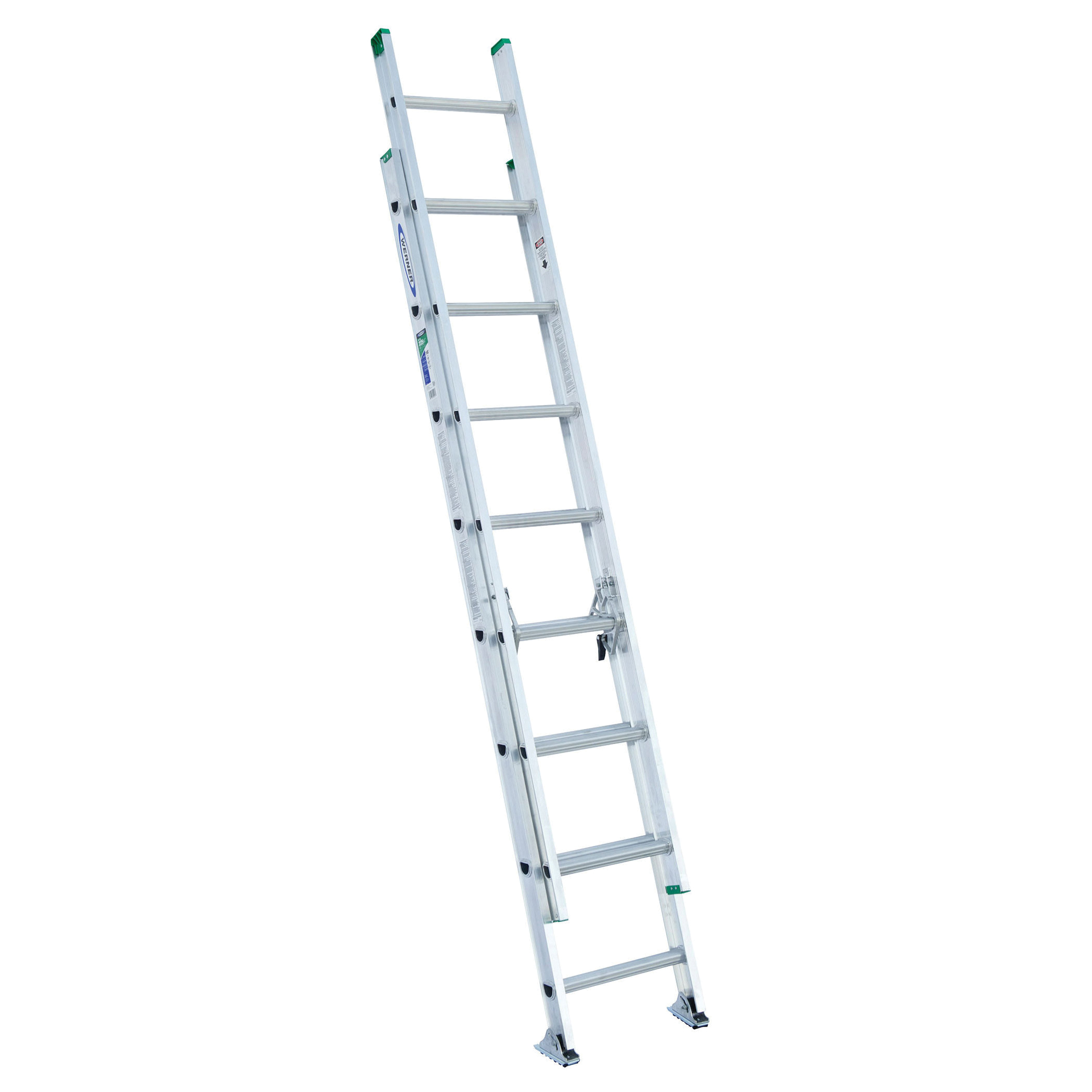 WERNER D1216-2 16 ft. Extension Ladder, 15 ft. Reach, 225 lb, Aluminum