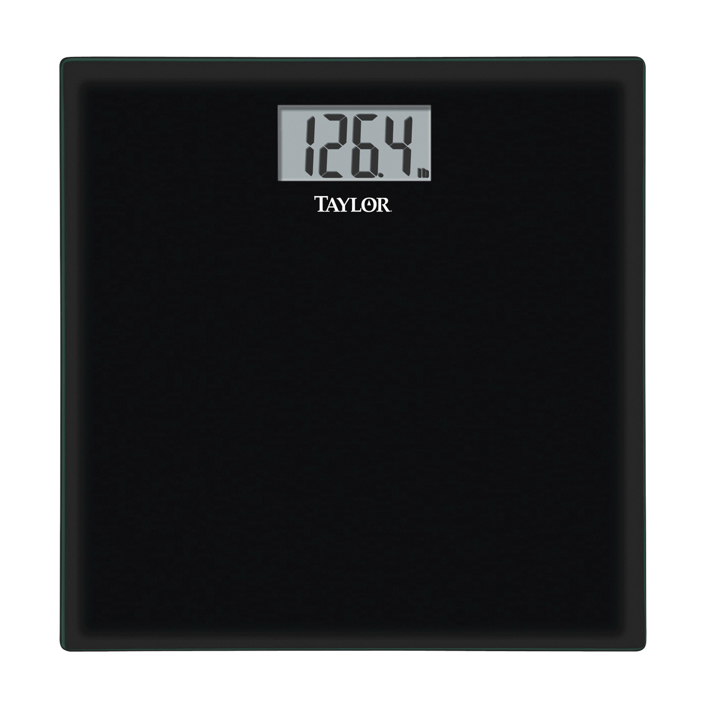 75584192B Bathroom Scale, 400 lb Capacity, LCD Display, Black, 13.63 in OAW, 13.63 in OAD, 1.94 in OAH