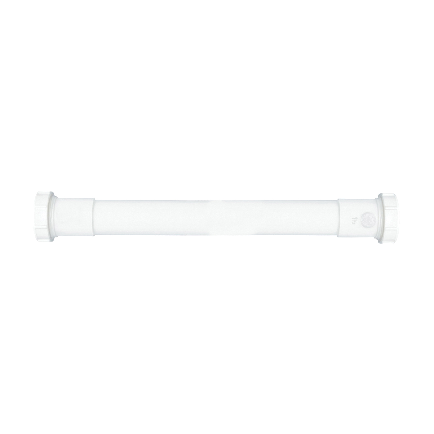 PP42-16W Pipe Extension Tube, 1-1/4 in, 16 in L, Slip-Joint, PVC, White