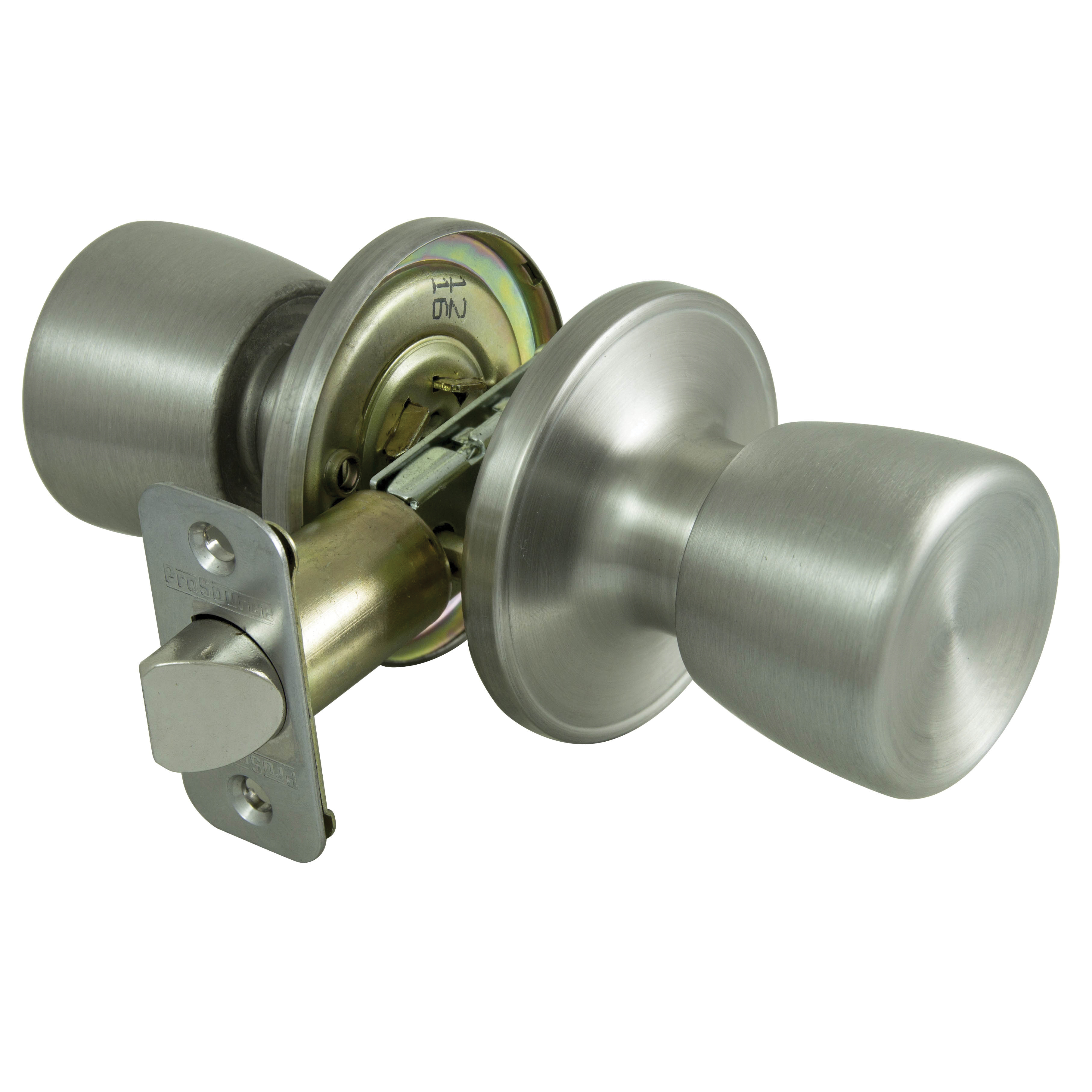 TS630BRA4V Passage Knob, Metal, Stainless Steel, 2-3/8 to 2-3/4 in Backset, 1-3/8 to 1-3/4 in Thick Door