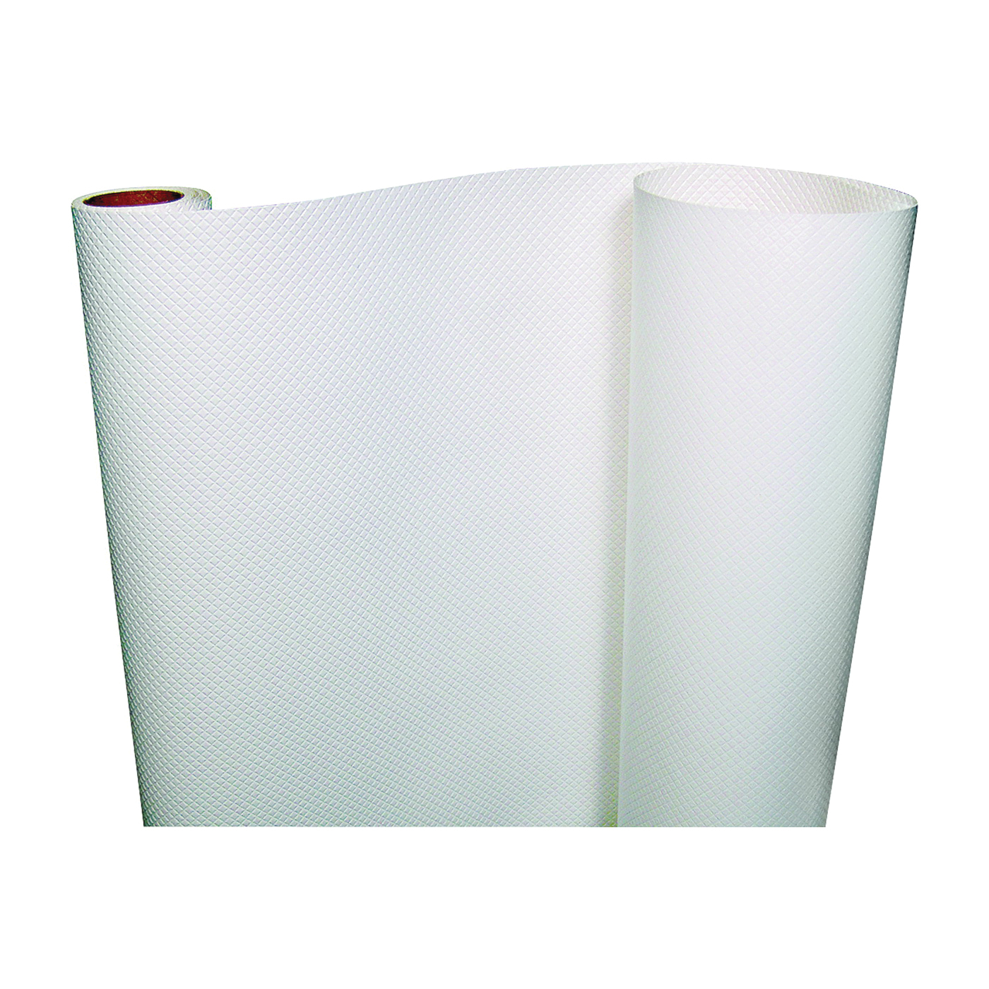 05F-C5T11-06 Embossed Shelf Liner, 5 ft L, 12 in W, Vinyl, White