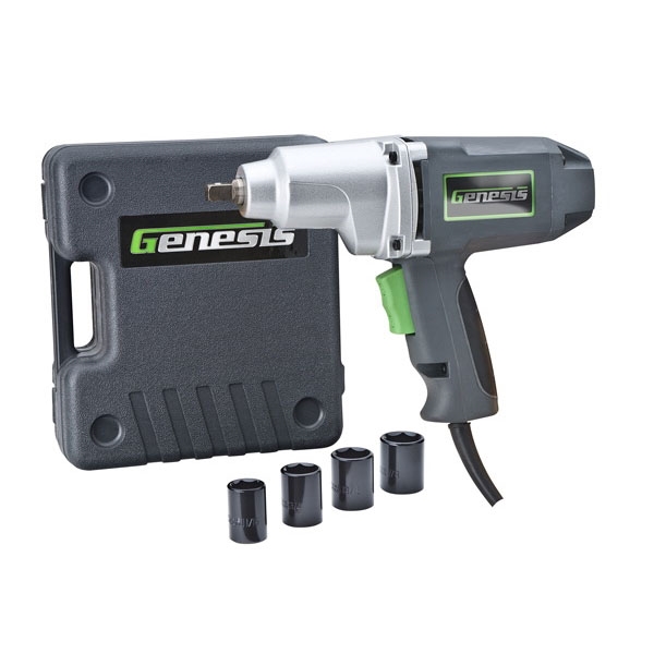 Genesis GIW3075K Impact Wrench Kit, 7.5 A, 1/2 in Drive, Square Drive, 0 to 2700 ipm, 0 to 2100 rpm Speed - 2