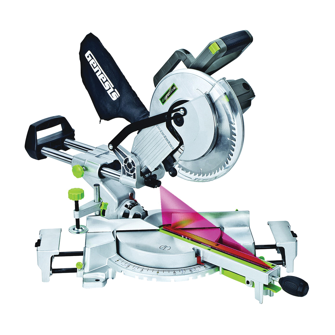 GMSDR1015LC Miter Saw, 10 in Dia Blade, 3 x 12 in at 0 x 90 deg, 3 x 8-1/4 in at 45 x 90 deg Cutting Capacity