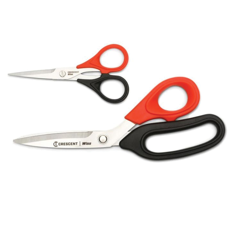 WHCS2 Scissors Set, Stainless Steel Blade, Soft-Touch Handle, Black/Red Handle