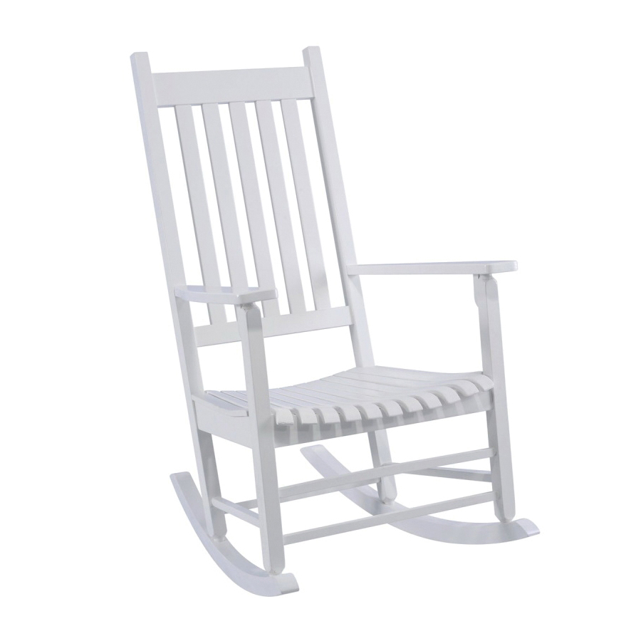 KN 28W Rocking Box Chair, 21 in Seat Width, 34 in D, 45-3/4 in H, 250 Ibs Capacity, Wood Material, White Frame