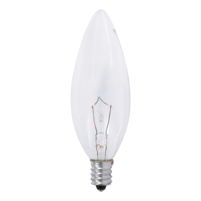 Sylvania 13448 Incandescent Lamp, 15 W, B10 Lamp, E12 Candelabra Lamp Base, 65 Lumens, 2850 K Color Temp - 1
