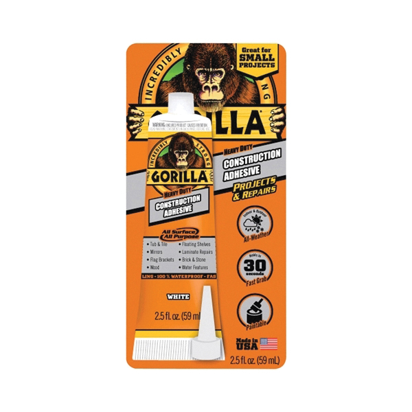 8020002 Construction Adhesive, White, 2.5 oz Tube